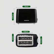 1pc 2-Slice Toaster, 7 Browning Settings, 750W Power, Defrost & Reheat Functions, Black, Aigostar - Perfect For Bread Toasting - EU F Type Plug(220-240V) - View 8