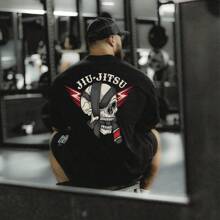 Jiu Jitsu Oversized Maromba Gym Training T-Shirt - 黑色 - 查看 1