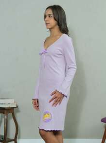 Plus Size Nightgowns & Sleepshirts - 紫色 - 查看 3