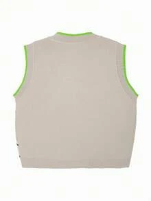 Mini Bala 年轻女孩针织背心秋季柔软针织衫 - 綠色 - 查看 5