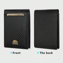 1 pieza Cartera portátil de fibra de carbono para hombre, portacartillas con múltiples ranuras, portacartillas plegable doble resistente al robo RFID, adecuado para adolescentes, casual de verano, al aire libre, atletismo, vacaciones, regalos de graduación o accesorios de vestir de cumpleaños