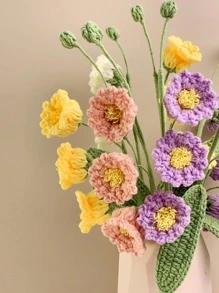 1pc Crochet Lily-Of-The-Valley Flower, Thanksgiving Gift, Gift, Home Decor, Valentine's Day Gift, Teacher's Day Gift, Gift For Her, Valentine Day, Gift Gifts Birthday Graduation,Garden Decor,Outdoor Plant,Gardening,Fake Flowers Christmas Decorations Room Decor Christmas