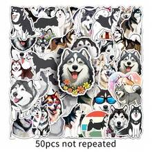 50pcs Cute Dogs Mix Alaskan Malamute,Border Collie,German Shepherd,Rottweiler,Samoyed DIY  PVC Waterproof Graffiti Stickers Ornament For Phone Scrapbook Motorcycle Helmet Computer Cars Guitar Boot Home Notebooks - 5.5-8cm - View 12