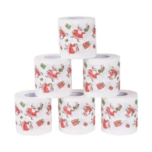 1 Roll, Printed Christmas Creative Roll Paper, Santa Claus Toilet Paper, Creative Toilet Paper, Cool Pattern Tissue, Colorful Napkin, Christmas Decoration,Christmas - Multicolor - View 6