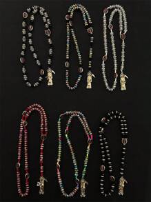 Halskette des Heiligen Todes, Stil. Rosenkranz-Halskette des Heiligen Todes, Weihnachts- und Halloween-Geschenk für Männer und Frauen