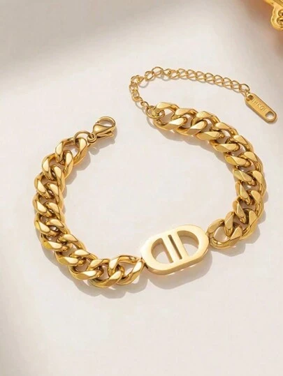 1 Stück Edelstahl personalisierte, nicht verblassende Armband für Frauen, geeignet für den täglichen Gebrauch