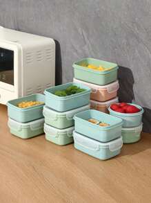 Microwaveable Plastic Lunch Box For Work, Rough Rice Bento Meal Prep Container With Lid,Leak-Proof Meal Prep Storage Box - Multicolor - View 1