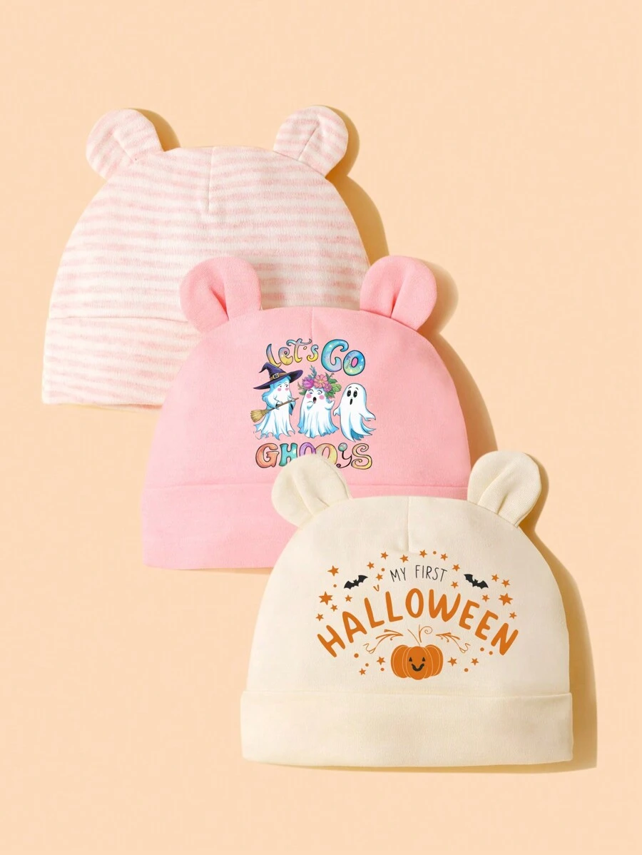 3pcs/Set Cute Halloween Themed Baby Hat - Multicolor - View 1