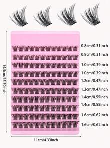 Wimperclusters 120 stuks Clusterwimpers 8-16mm Wispy Individuele wimpers Extensions Natuurlijke look Wimpers D-krul Fluffy Clusterwimpers DIY Wimperverlenging