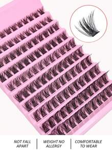 Wimperclusters 120 stuks Clusterwimpers 8-16mm Wispy Individuele wimpers Extensions Natuurlijke look Wimpers D-krul Fluffy Clusterwimpers DIY Wimperverlenging
