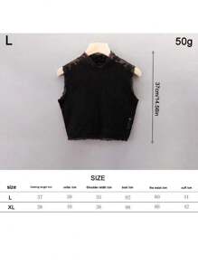 1入組花紋蕾絲假領，優雅內搭配假領，適用於日常生活 - 黑色 - 查看 5