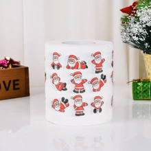1 Roll, Printed Christmas Creative Roll Paper, Santa Claus Toilet Paper, Creative Toilet Paper, Cool Pattern Tissue, Colorful Napkin, Christmas Decoration,Christmas - Multicolor - View 2