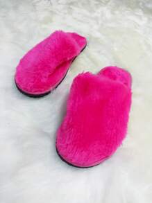 Plush Slipper, Comfortable Plush Slipper With Non-Slip Sole, Unisex And Various Colors - 玫紅色 - 查看 3