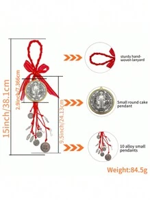 2 Stücke/Set Sankt Benedikt Medaille Schutz Segnung Anhänger Katholisch San Benito Medalla Handgemachter Schmuck Weihnachts- Halloween Geschenk Anhänger Auto Hängeanhänger für Herren und Damen