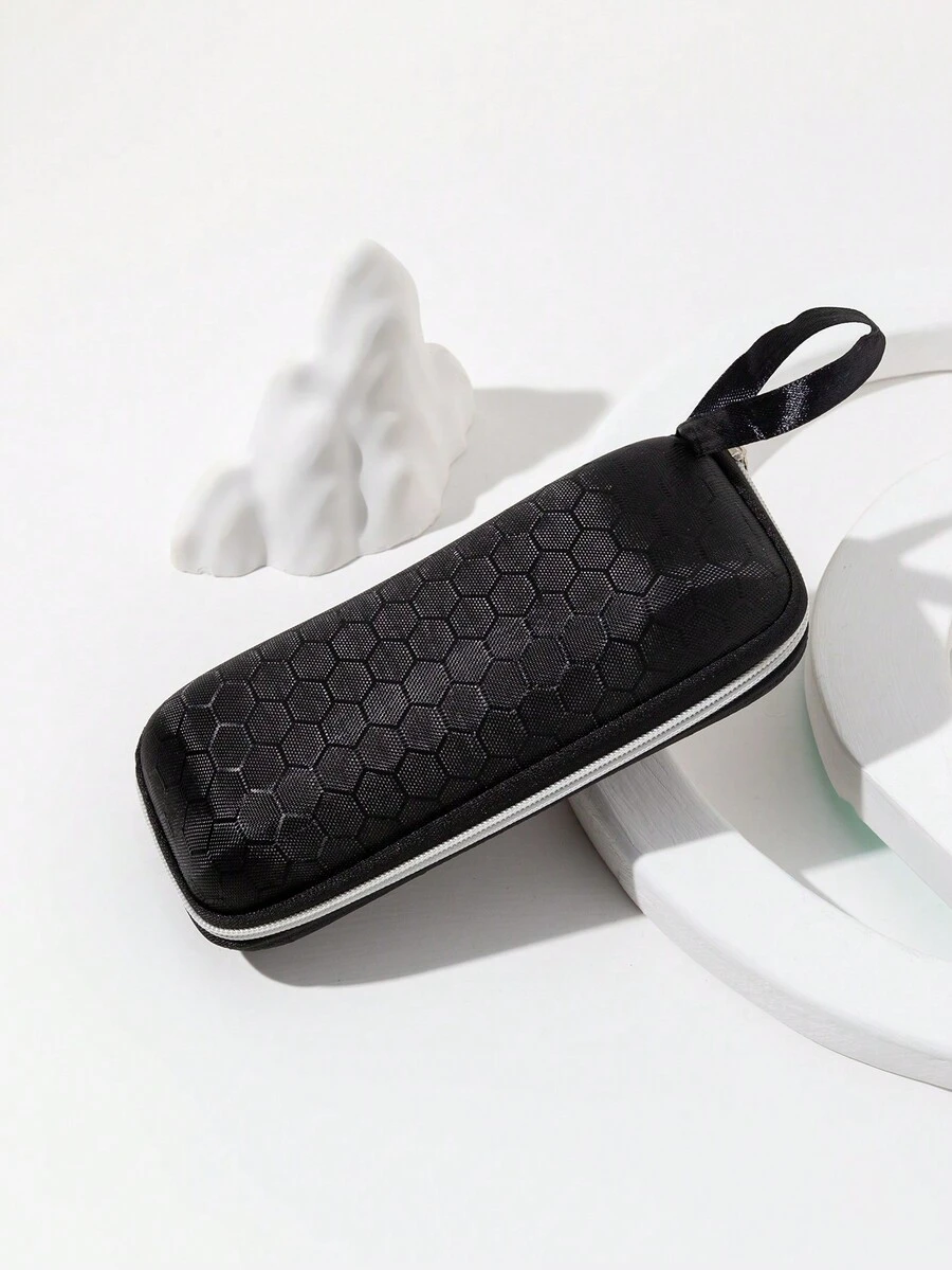 1 件装蜂窝纹理拉链眼镜盒男女通用眼镜配件女士 - 彩色 - 查看 1