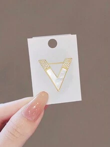 1 pieza Broche de flor para mujer, alfiler de solapa, accesorio decorativo para ropa, clip antideslizante para cuello, alfiler para suéter, accesorio para Halloween - Dorado - Ver 5