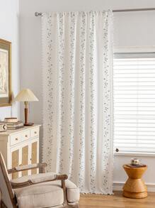 1 Peça Cortina com Borla Floral Bordada Estilo Boêmio, Cortina de Cozinha 3D de Crochê Geométrica com Listras, Divisória de Ambiente, Cortina Transparente Adequada para Quarto, Sala de Estar, Cozinha, Escritório, Varanda, Bay Window, Decoração de Jardim, Decoração Doméstica para Todas as Estações