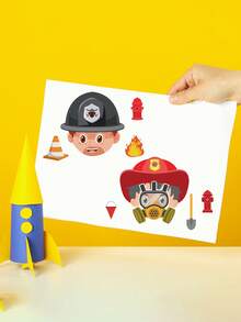 8  Sheets Firefighter Cartoon Stickers Firefighter Fire Truck Party Handicraft Stickers - Firefighter Stickers - View 9