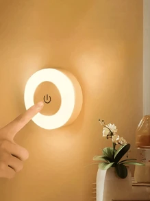 1 pieza Luz nocturna LED regulable con sensor táctil - Blanco cálido suave y brillo ajustable de luz diurna, adecuado para iluminación decorativa en dormitorio, pasillo, baño, sala de estar, armario, gabinete - Ahorro de energía, diseño compacto, luz portátil de gabinete de fácil instalación con carga USB