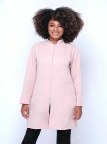 Women's Priest Collar Lab Coat - Rosa Oxidada - Ver 1