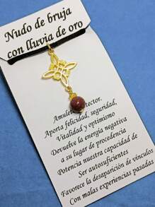 Witch Knot Necklace Pewter Protection Quartz Protection Amulet Evil Eye - 金色淋浴 - 查看 2