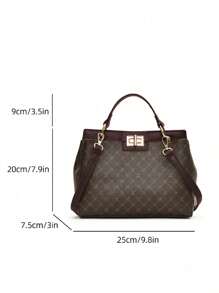 Dedoo Bolso de tote reversible de estilo europeo retro a la moda para mujeres, material personalizado resistente a los arañazos, adecuado como regalo festivo o para madres de mediana edad, diseño de gran capacidad que cumple con las necesidades diarias de transporte y compras, se puede usar sobre el hombro o cruzado, un elegante bolso para ir al trabajo - Multicolor - Ver 9