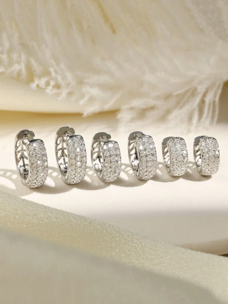 rakol Bộ 6 khuyên tai đá Cubic Zirconia phong cách Bohemian thời trang đa năng, thích hợp để trang trí xếp chồng hàng ngày cho phụ nữ - Hoa tai - Xem 1