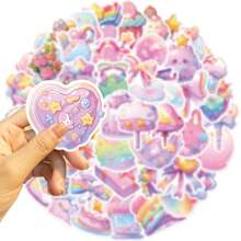 50PCS Candy Stickers Aesthetic Vinyl Stickers High Quality Stickers Decals Scrapbook,Journaling,Laptop,Bumper,Skateboard,Water Bottles,Computer,Phone Stickers Can Bring A Lot Of Fun To Your Life,The Perfect Gift For Adults Back To School - Multicolor - View 4