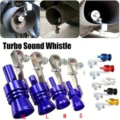 Easypie Selection 1 PEÇA Apito de Garganta Modificado Universal para Motocicleta e Carro - Simulador de Apito de Turbina de Tubo de Escape de Liga de Alumínio - 5 Cores Opcionais, Apito de Roda Carro Simulador de Som de Turbina de Escape Carro Modificado Dispositivo Simulador de Som de Apito de Turbina de Escape