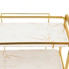 三层浴室台面收纳架置物架柜台浴室储物架家居浴室装饰浴室收纳架夏季返校季 - 金色 - 查看 10