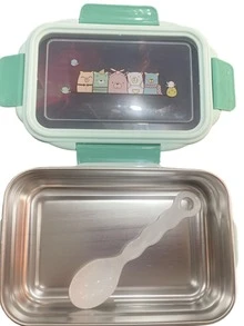 Marmiteira Lancheira Colorida Aço Inoxidável + Colher Alimentos Saudáveis