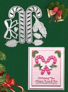 1 Khuôn cắt kim loại trang trí Giáng sinh sáng tạo cho việc làm thiệp thủ công DIY, dụng cụ dập nổi bằng thép cacbon có thể tái sử dụng - Bạc - Xem 1