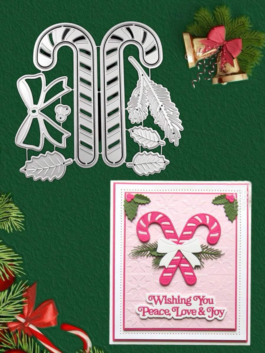 1 Khuôn cắt kim loại trang trí Giáng sinh sáng tạo cho việc làm thiệp thủ công DIY, dụng cụ dập nổi bằng thép cacbon có thể tái sử dụng - Bạc - Xem 1