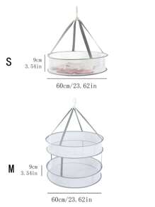 1pc Foldable Single/Double-Layer Clothes Drying Net With Random Hook Color - Multicolor - View 8