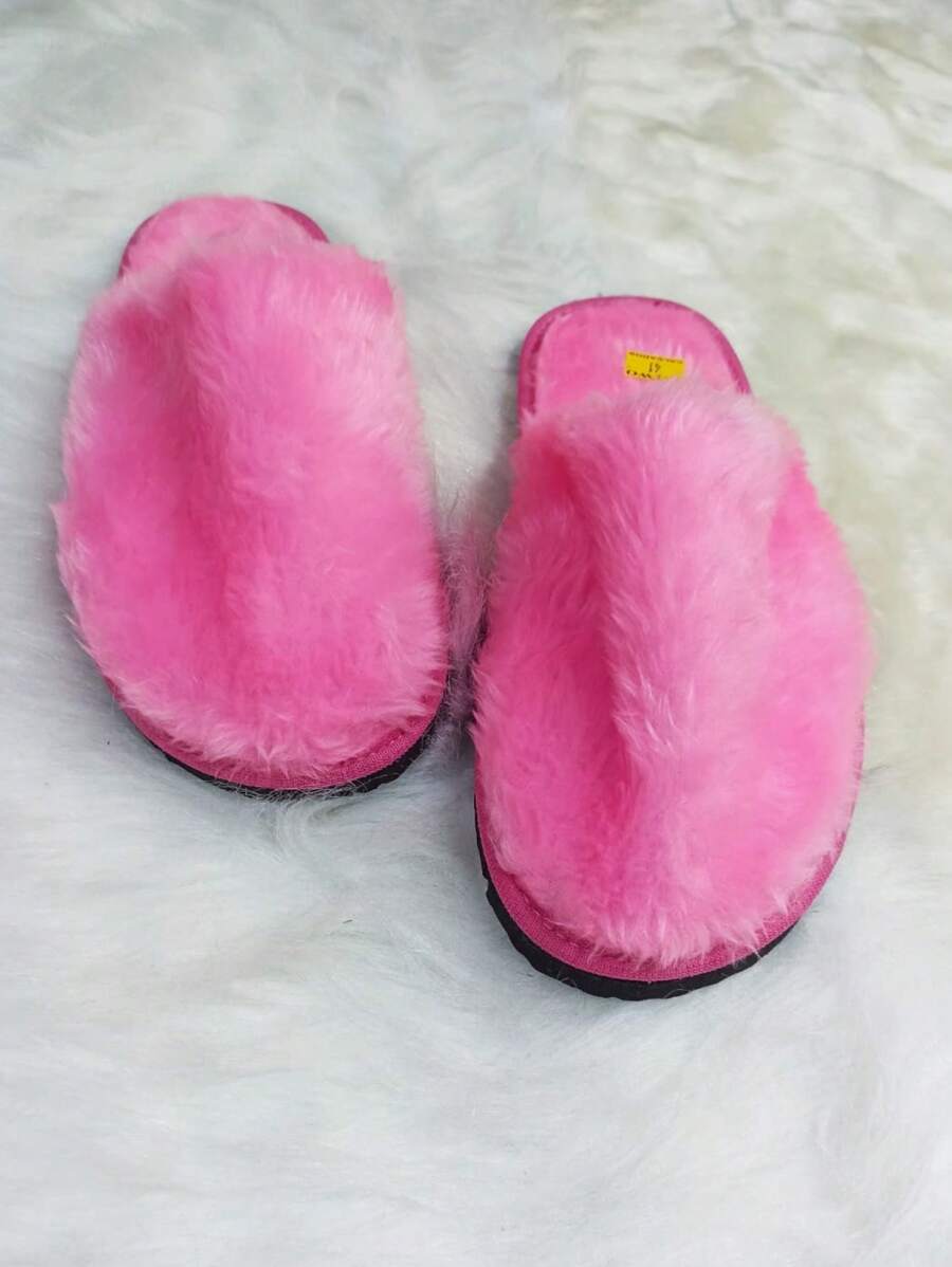 Plush Slipper, Comfortable Plush Slipper With Non-Slip Sole, Unisex And Various Colors - 粉色 - 查看 1