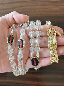 Halskette des Heiligen Todes, Stil. Rosenkranz-Halskette des Heiligen Todes, Weihnachts- und Halloween-Geschenk für Männer und Frauen