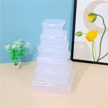 6pcs Desktop Organizer Storage Box Grid Tray For Charging Cable, Power Cord, Office Supplies Back To School - Clear - View 3