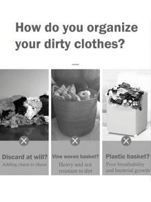 1PC Giỏ đựng đồ gia dụng, Giỏ đựng quần áo bẩn gia dụng, Giỏ đựng quần áo bẩn thoáng khí đơn giản có thể gấp lại, Giỏ đựng quần áo bẩn dung tích lớn, Thích hợp sử dụng hàng ngày tại nhà - Nhiều màu - Xem 5