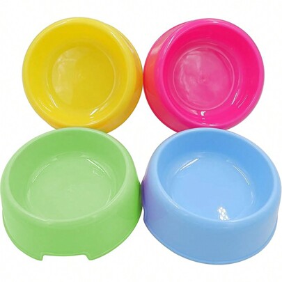 4 pezzi Ciotole in plastica per animali domestici, Ciotole in plastica per cani cuccioli, Ciotole per cibo per cani riutilizzabili, Gatti, Gattini, Acqua per alimentazione, Forniture per feste di compleanno per animali domestici (Rosa, Blu, Giallo, Verde)