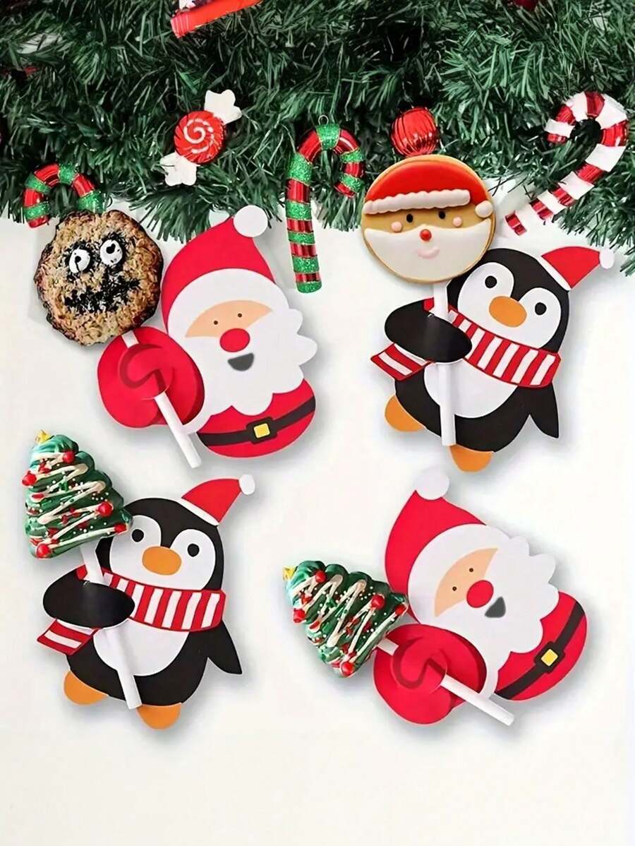 25PCS Christmas Candy Gift Packaging Santa Claus Penguin Lollipop Paper Card Decoration Card Insert, Weird Stuff, Mini Stuff, Cute Aesthetic Stuff, Cool Gadgets, Unusual Items Christmas Decorations Christmas Decor Christmas Gifts Christmas Party Supplies Christmas Gift Bags Christmas Bags Christmas Stickers Christmas Christmas Decorations Christmas Pajamas Christmas Gifts Christmas Decor