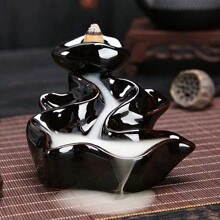 Backflow Incense Burner, Sandalwood Ceramic Incense Holder With Incense Cones Gifts Birthday Graduation