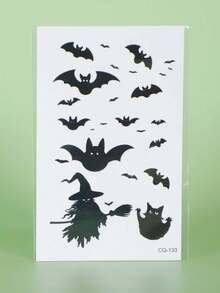 5pcs Halloween Temporary Tattoo Stickers, Pumpkin, Bat, Cat, Spider Cartoon Patterns, Waterproof And Sweat-Resistant, Disposable, Unisex, Suitable For Face, Neck, Arms, Fingers, Chest And Other Body Parts, Body Painting, Realistic Tattoo Finger Stickers - Multicolor - View 7