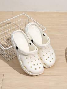 Women's New Perforated Slip-On Plastic Sandals, Summer - White - View 2