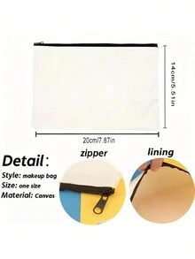 1 chiếc Túi đựng đồ cá nhân có thể tùy chỉnh, Độc đáo, Thời trang, Tối giản, Có chữ, Nhẹ, Túi đựng trong túi, Có thể đựng điện thoại, Túi đựng mỹ phẩm, Ví đựng tiền xu, Ví cầm tay, Vật dụng thiết yếu khi đi du lịch, Dễ thương, Túi đựng đồ vệ sinh cá nhân có chữ - Màu be - Xem 6