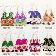 8pairs Cute Easter Gnome Dangle Earrings, Funny Gnome Pendant Earrings For Women Holiday - Multicolor - View 2