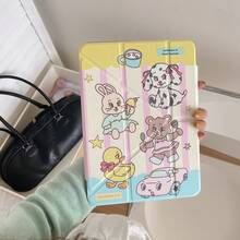 Acrylic Y-Fold Magnetic Detachable IPad Case With Bear, Rabbit & Dog Illustration, Compatible With Ipad Mini 6, IPad Pro, IPad Air 6 - Multicolor - View 7