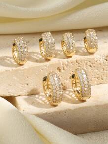 rakol Bộ 6 khuyên tai đá Cubic Zirconia phong cách Bohemian thời trang đa năng, thích hợp để trang trí xếp chồng hàng ngày cho phụ nữ - Hoa tai - Xem 4