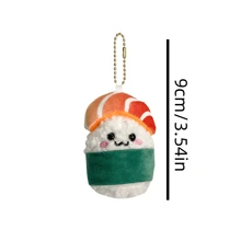 Cute Japanese Salmon Squishy Plush Keychain Sushi Rice Ball Doll Pendant - Multicolor - View 4