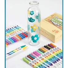 48 Colors Art Marker Acrylic Paint Pens Rock Painting Stone Ceramic Wood Canvas DIY Graffiti Making Drawing Supplies,Halloween Gift