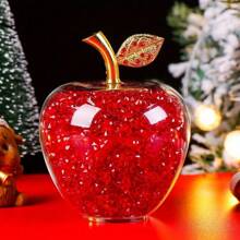 Nuevo adorno de manzana de escritorio de vidrio transparente, un regalo exquisito para Navidad, Día de San Valentín